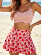 European and American Style Tankini Split Swimming Suits for Women - Braided Skirt Style Belly Covering Anti-Slip Beach Vacation Swimsuits with 8 Color Options