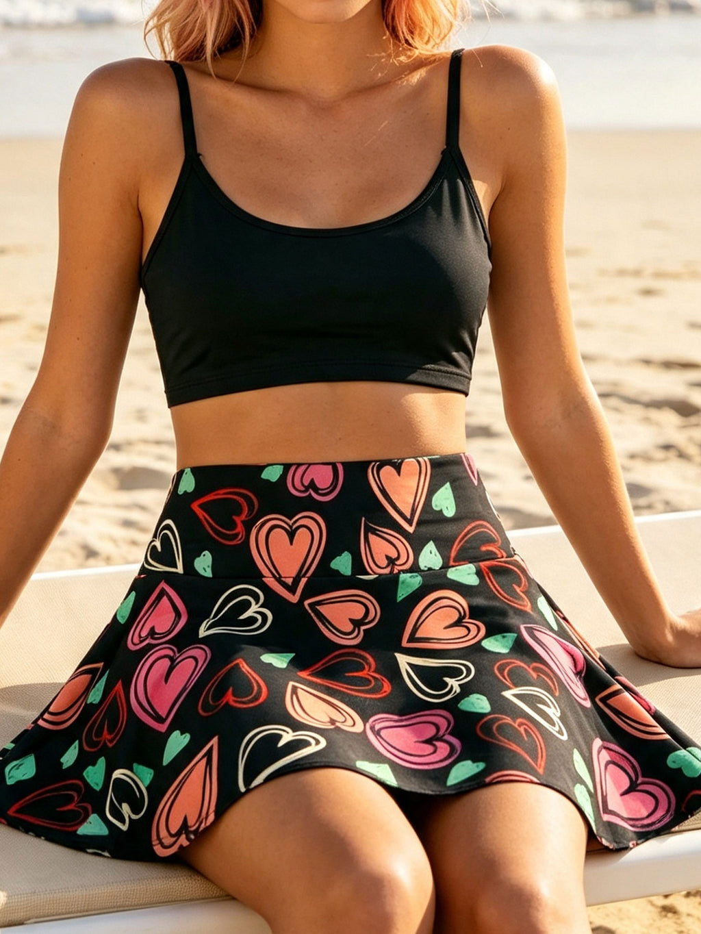 European and American Style Tankini Split Swimming Suits for Women - Braided Skirt Style Belly Covering Anti-Slip Beach Vacation Swimsuits with 8 Color Options